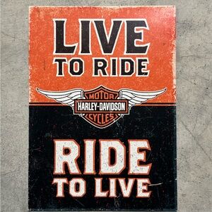Harley-Davidson Orange and Black Ride Sign